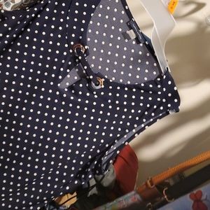 ⚓️ Sleeveless Tommy Hilfiger navy polka dot blouse